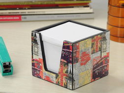 英倫風木質便簽盒 多功能辦公桌上的雅致伴侶